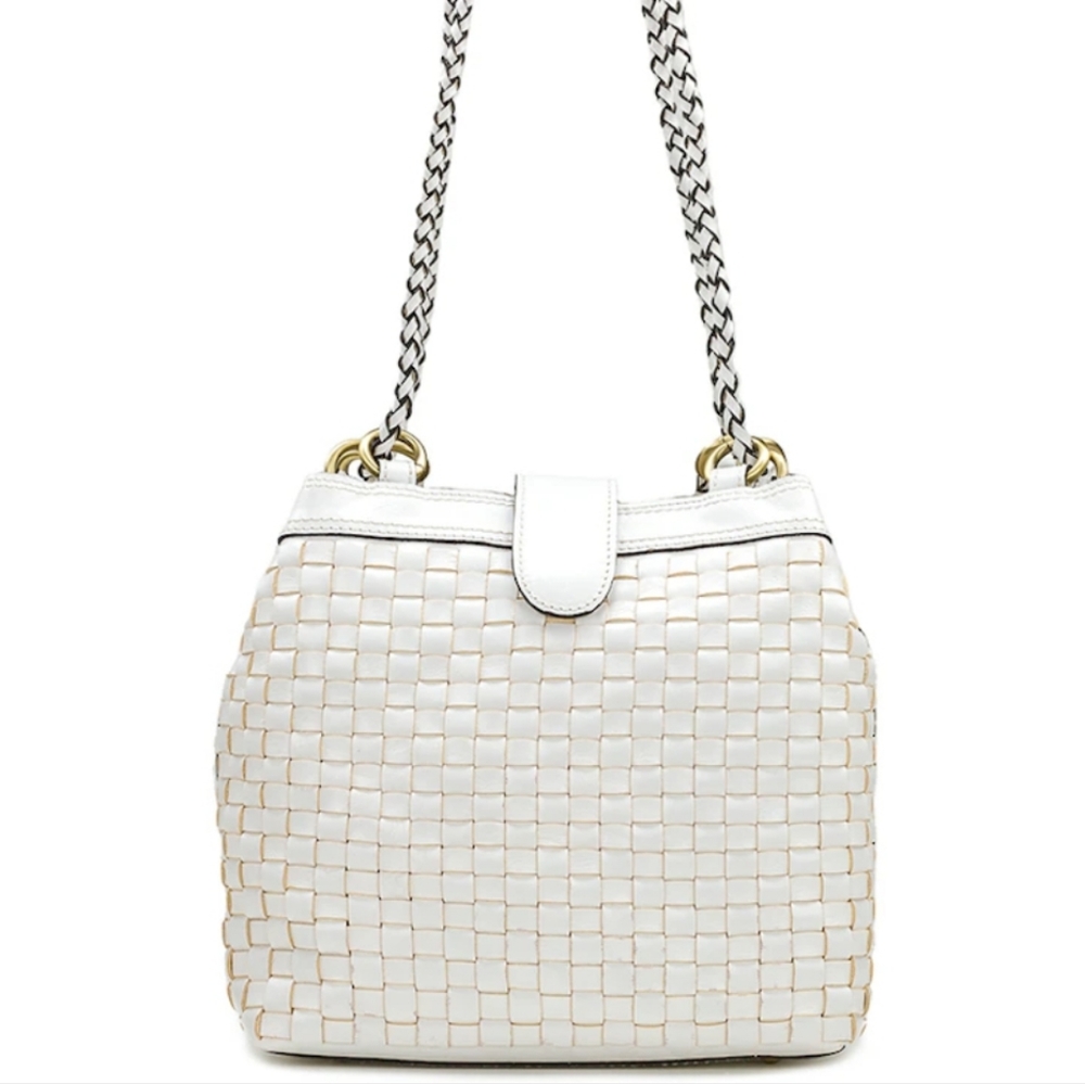 Patricia Nash bag Iverna white lattice woven 100% leather NWOT